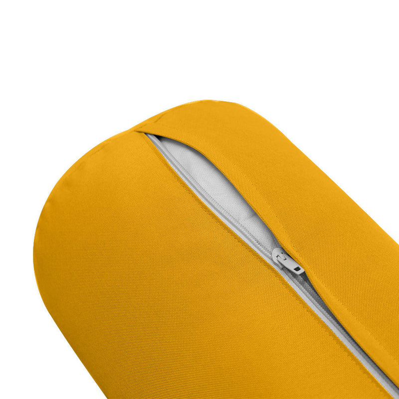 Small Size 23x24x6 Knife Edge Outdoor Deep Seat Backrest Cushion with Bolster, Water Repellent Patio Cushion Insert and Cover Set AD108