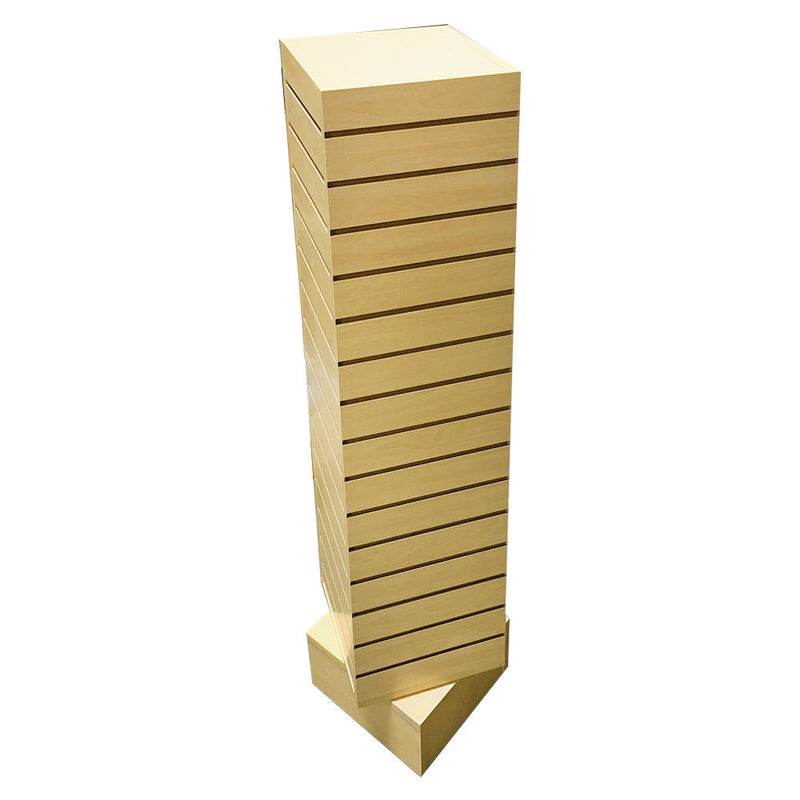 MAPLE 12'' x 12'' x 54'' Revolving Slatwall Floor Display Rotating 4 Sided Retail Fixture