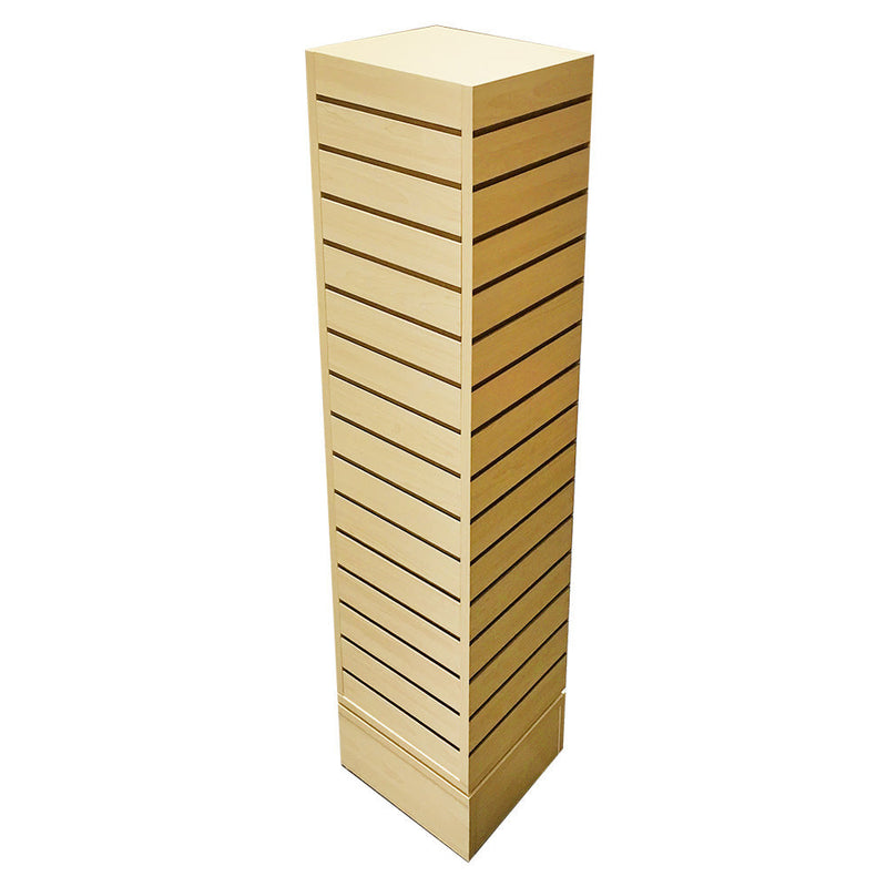 MAPLE 12'' x 12'' x 54'' Revolving Slatwall Floor Display Rotating 4 Sided Retail Fixture