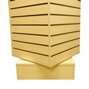 MAPLE 20'' x 20'' x 54'' Revolving Slatwall Floor Display Rotating Cube Tower 4 Sided Retail Fixture