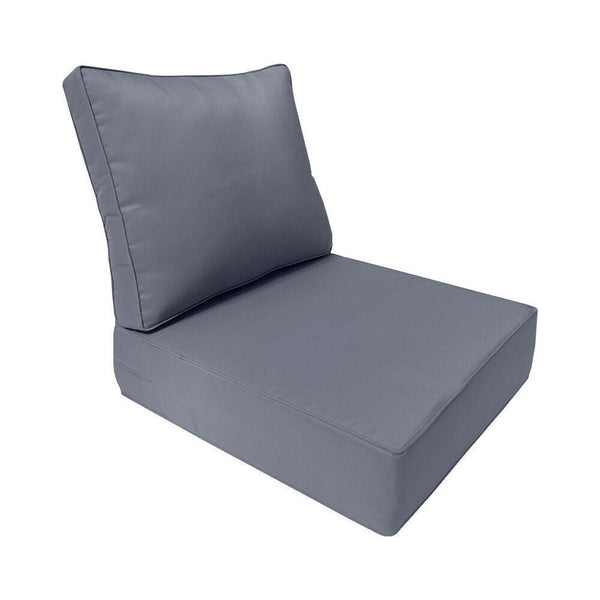 |COVER ONLY| Piped Trim Outdoor Deep Seat Cushion 23x24x6, Water Repellent, Patio Furniture Patio Cushion Slipcovers Replacement Seat Cushion Covers AD001