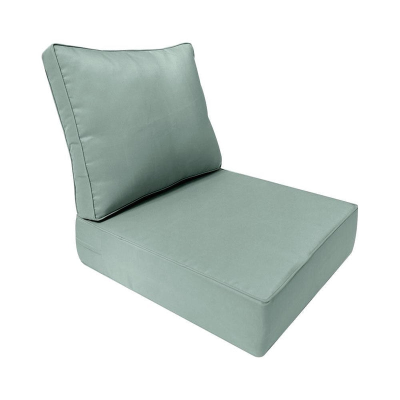 |COVER ONLY| Piped Trim Outdoor Deep Seat Cushion 23x24x6, Water Repellent, Patio Furniture Patio Cushion Slipcovers Replacement Seat Cushion Covers AD002