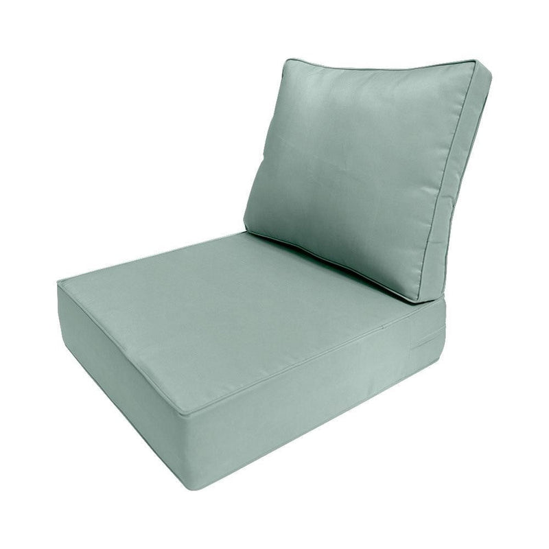 |COVER ONLY| Piped Trim Outdoor Deep Seat Cushion 23x24x6, Water Repellent, Patio Furniture Patio Cushion Slipcovers Replacement Seat Cushion Covers AD002