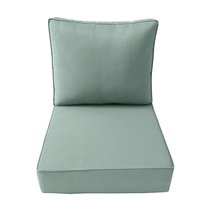 |COVER ONLY| Piped Trim Outdoor Deep Seat Cushion 23x24x6, Water Repellent, Patio Furniture Patio Cushion Slipcovers Replacement Seat Cushion Covers AD002
