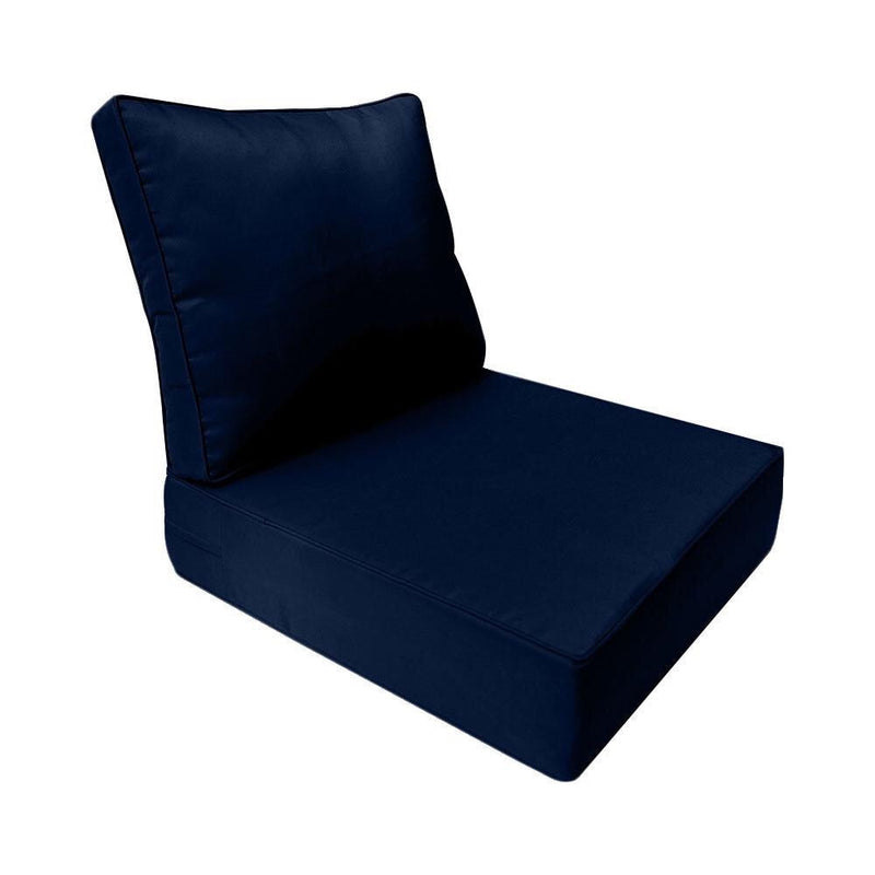 |COVER ONLY| Piped Trim Outdoor Deep Seat Cushion 23x24x6, Water Repellent, Patio Furniture Patio Cushion Slipcovers Replacement Seat Cushion Covers AD101