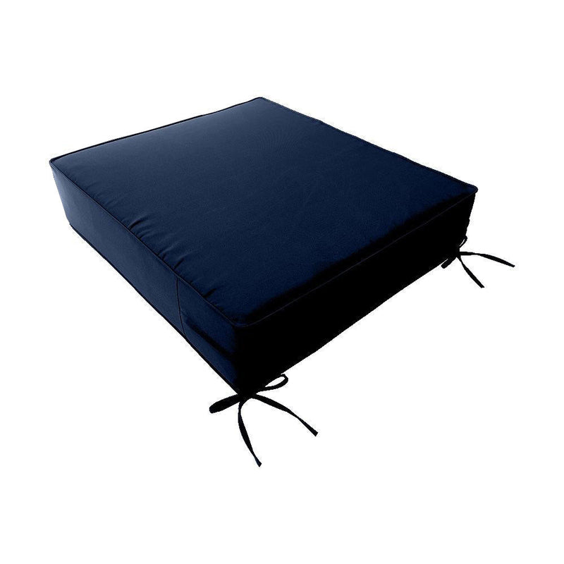 |COVER ONLY| Piped Trim Outdoor Deep Seat Cushion 23x24x6, Water Repellent, Patio Furniture Patio Cushion Slipcovers Replacement Seat Cushion Covers AD101