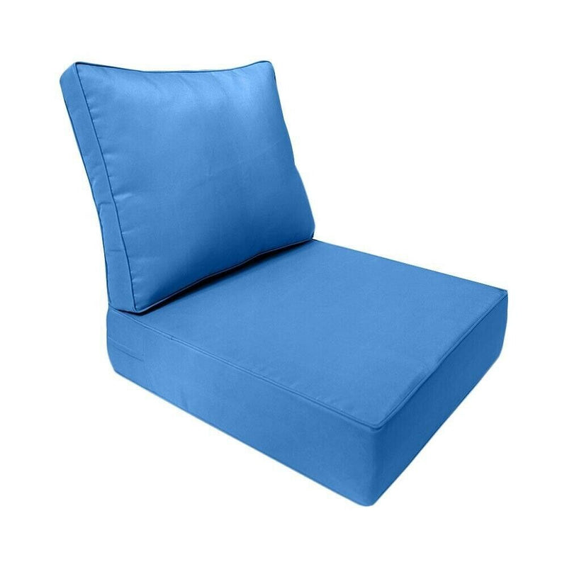 |COVER ONLY| Piped Trim Outdoor Deep Seat Cushion 23x24x6, Water Repellent, Patio Furniture Patio Cushion Slipcovers Replacement Seat Cushion Covers AD102