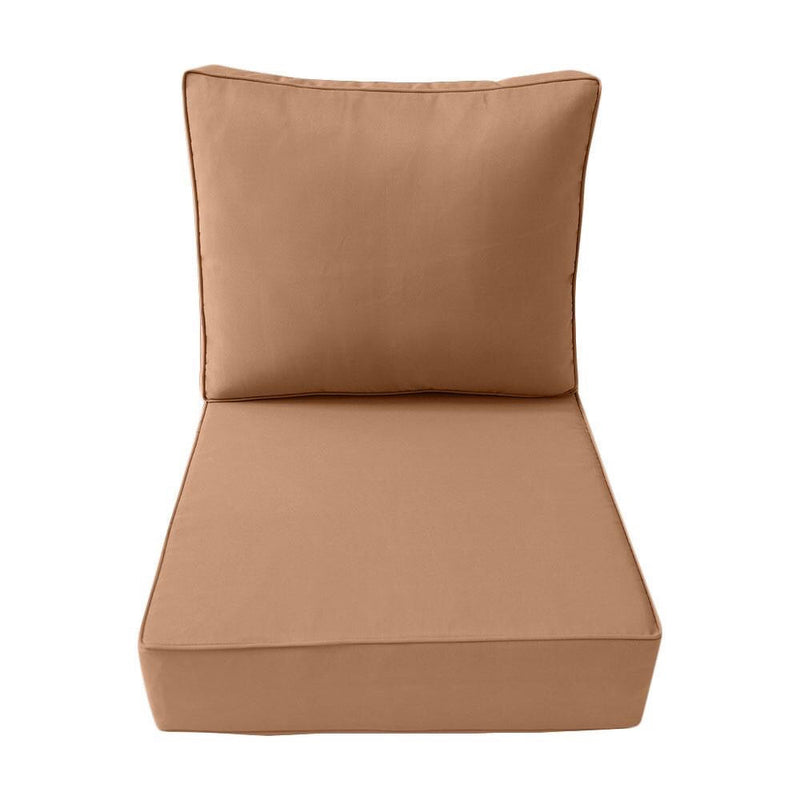 |COVER ONLY| Piped Trim Outdoor Deep Seat Cushion 23x24x6, Water Repellent, Patio Furniture Patio Cushion Slipcovers Replacement Seat Cushion Covers AD104
