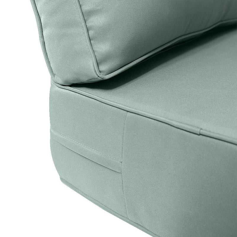 Piped Trim Small Size 23"x24"x6" Outdoor Deep Seat Cushion, Water Repellent, Patio Deep Seat Backrest Cushion Insert & Cover Set AD002
