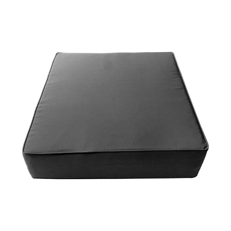 Piped Trim Small Size 23"x24"x6" Outdoor Deep Seat Cushion, Water Repellent, Patio Deep Seat Backrest Cushion Insert & Cover Set AD003