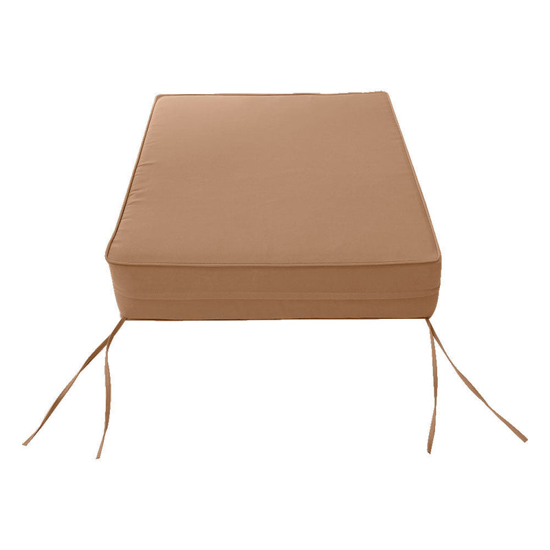 Piped Trim Small Size 23"x24"x6" Outdoor Deep Seat Cushion, Water Repellent, Patio Deep Seat Backrest Cushion Insert & Cover Set AD104