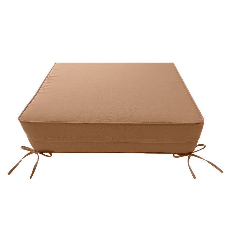 Piped Trim Small Size 23"x24"x6" Outdoor Deep Seat Cushion, Water Repellent, Patio Deep Seat Backrest Cushion Insert & Cover Set AD104