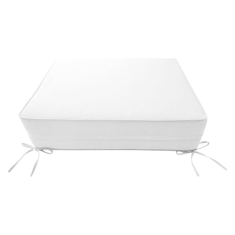 Piped Trim Small Size 23"x24"x6" Outdoor Deep Seat Cushion, Water Repellent, Patio Deep Seat Backrest Cushion Insert & Cover Set AD106