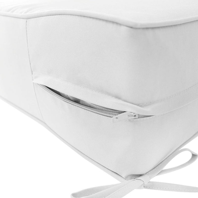 Piped Trim Small Size 23"x24"x6" Outdoor Deep Seat Cushion, Water Repellent, Patio Deep Seat Backrest Cushion Insert & Cover Set AD106