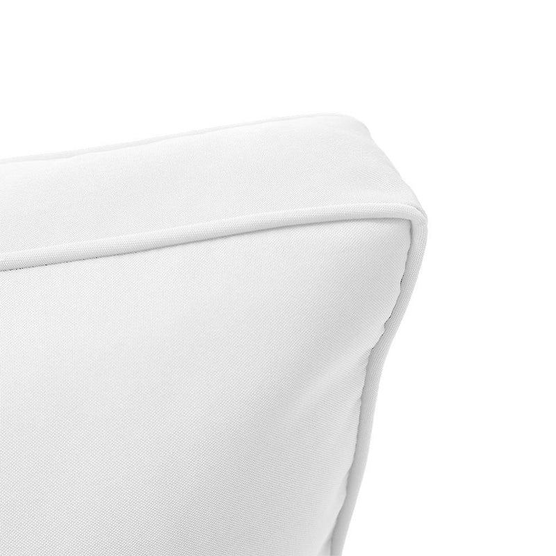 Piped Trim Small Size 23"x24"x6" Outdoor Deep Seat Cushion, Water Repellent, Patio Deep Seat Backrest Cushion Insert & Cover Set AD106