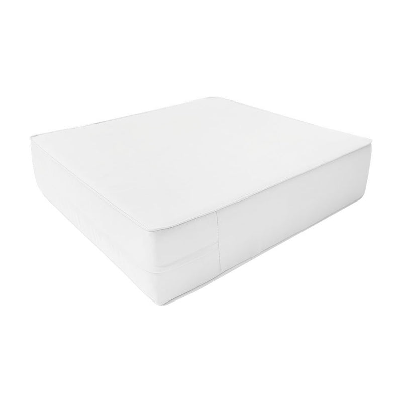 Piped Trim Small Size 23"x24"x6" Outdoor Deep Seat Cushion, Water Repellent, Patio Deep Seat Backrest Cushion Insert & Cover Set AD106