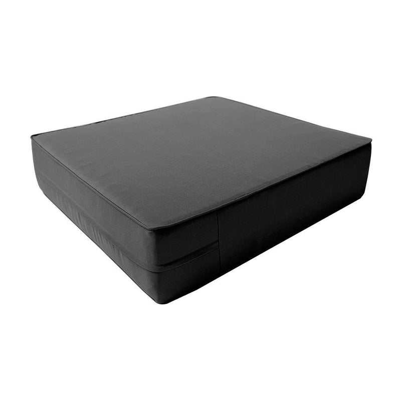|COVER ONLY| Small Size 23x24x6 Piped Trim Outdoor Deep Seat Backrest Cushion with Bolster, Water Repellent, Patio Cushion Slipcovers Replacement AD003