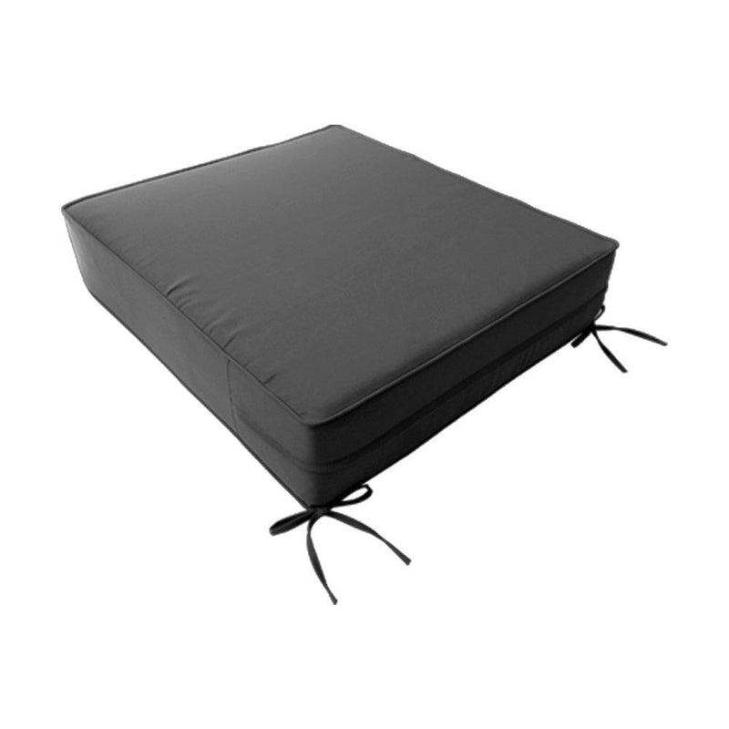 |COVER ONLY| Small Size 23x24x6 Piped Trim Outdoor Deep Seat Backrest Cushion with Bolster, Water Repellent, Patio Cushion Slipcovers Replacement AD003