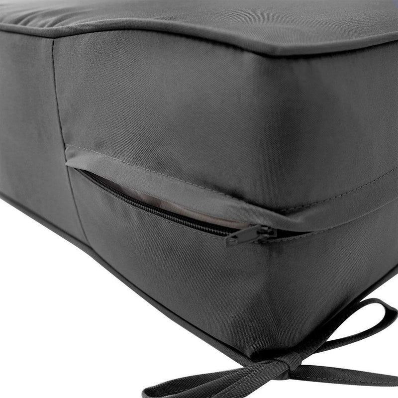 |COVER ONLY| Small Size 23x24x6 Piped Trim Outdoor Deep Seat Backrest Cushion with Bolster, Water Repellent, Patio Cushion Slipcovers Replacement AD003