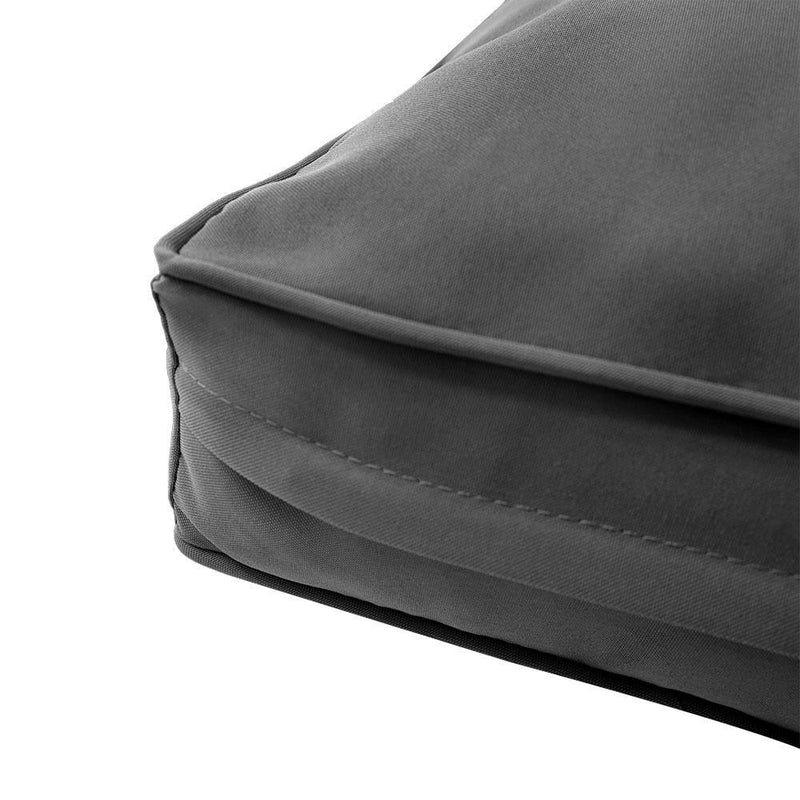 |COVER ONLY| Small Size 23x24x6 Piped Trim Outdoor Deep Seat Backrest Cushion with Bolster, Water Repellent, Patio Cushion Slipcovers Replacement AD003