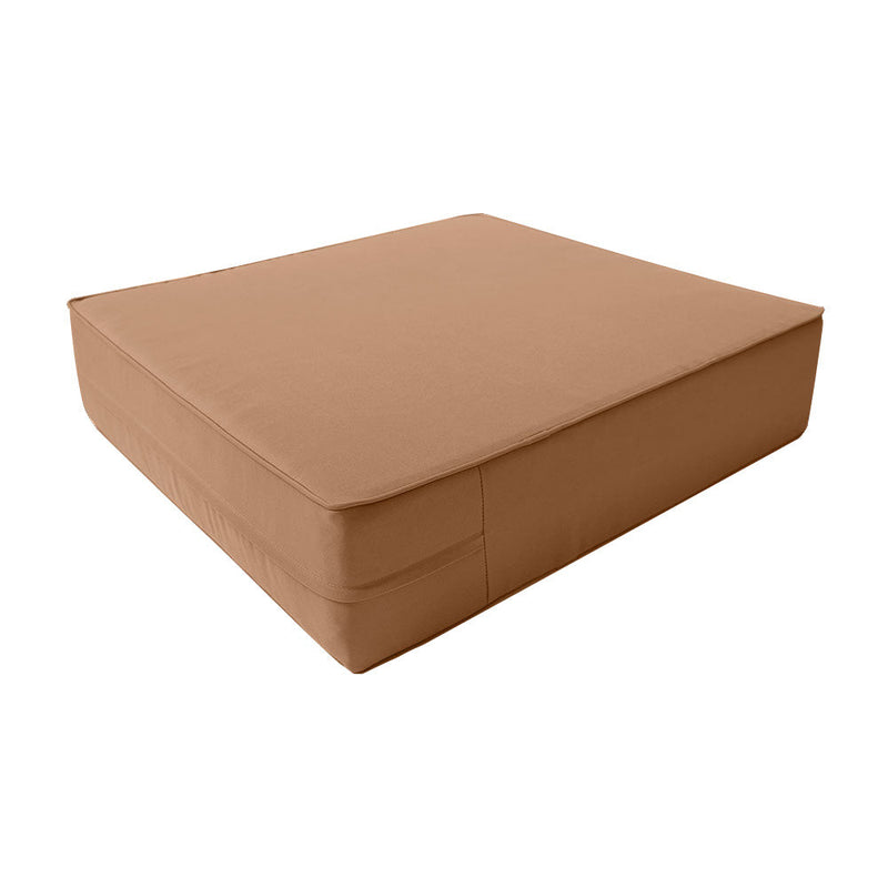 Piped Trim Large Size 26"x30"x6" Outdoor Deep Seat Cushion, Water Repellent, Patio Deep Seat Backrest Cushion Insert & Cover Set AD104