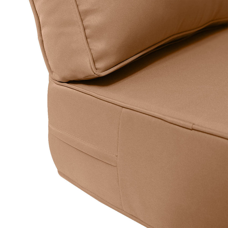 Piped Trim Large Size 26"x30"x6" Outdoor Deep Seat Cushion, Water Repellent, Patio Deep Seat Backrest Cushion Insert & Cover Set AD104