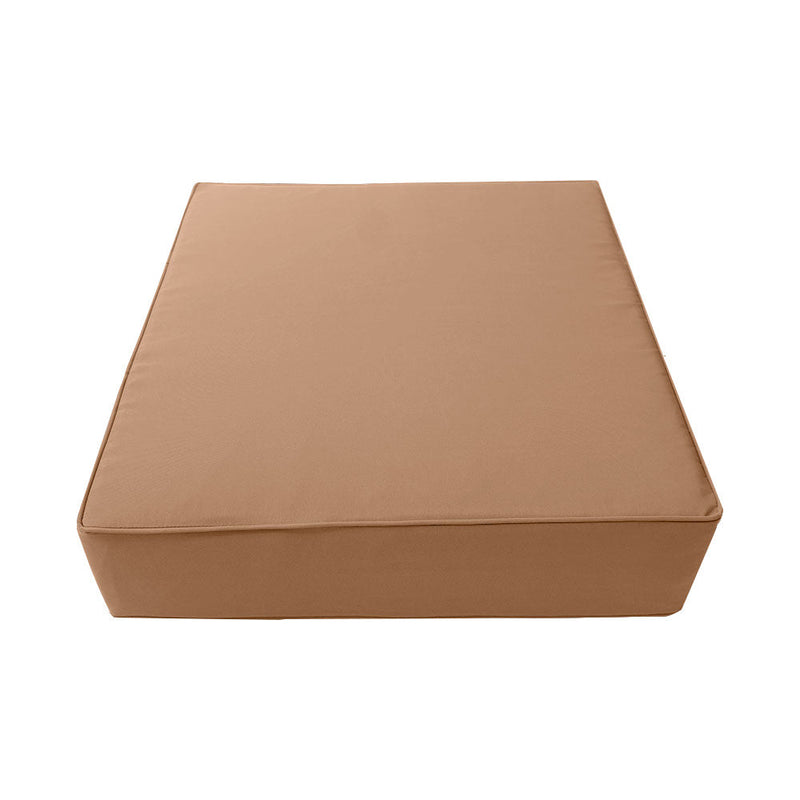 Piped Trim Large Size 26"x30"x6" Outdoor Deep Seat Cushion, Water Repellent, Patio Deep Seat Backrest Cushion Insert & Cover Set AD104