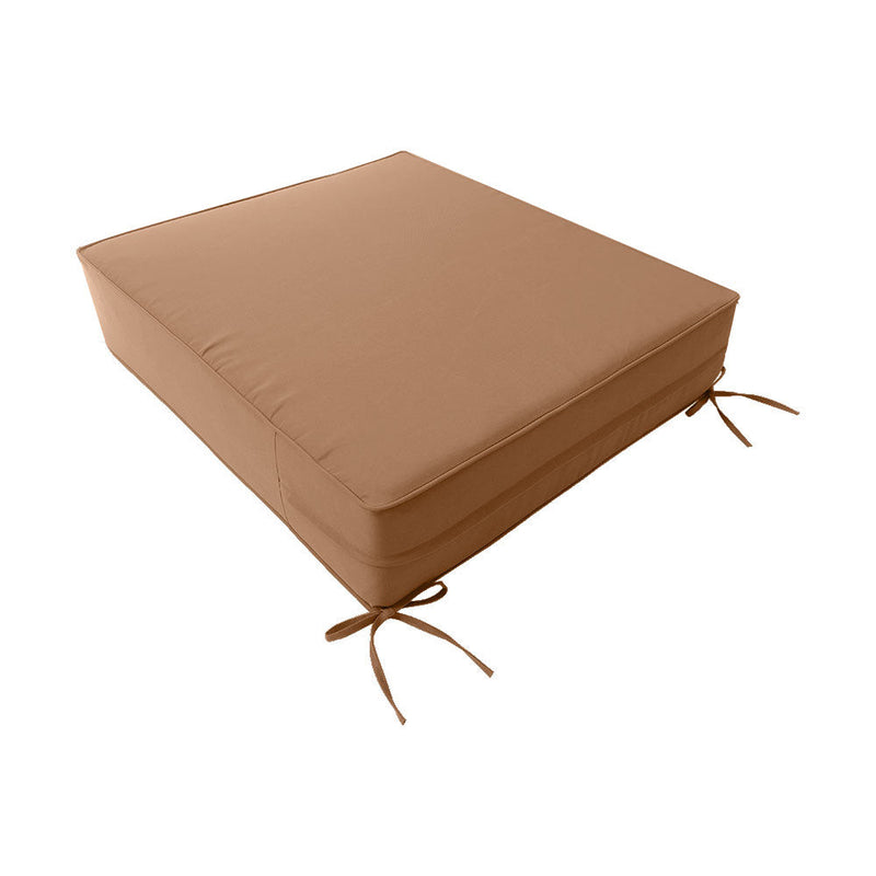 Piped Trim Large Size 26"x30"x6" Outdoor Deep Seat Cushion, Water Repellent, Patio Deep Seat Backrest Cushion Insert & Cover Set AD104