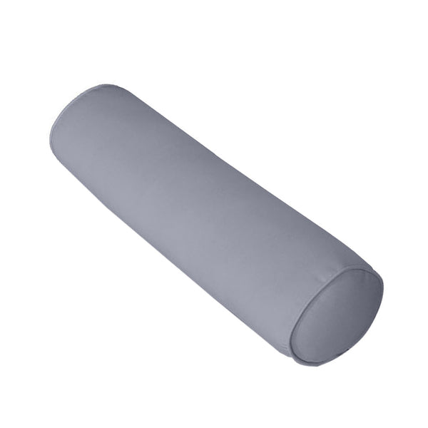 |COVER ONLY| Piped Trim Large Size 26x6 Outdoor Bolster Pillow Water Repellent Decorative Bolster Pillow for Porch Swing Couch Sofa Cushion Patio Furniture AD001