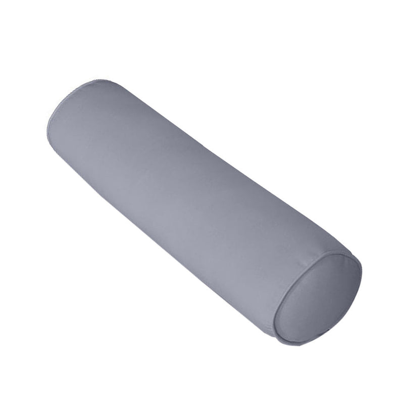 |COVER ONLY| Piped Trim Large Size 26x6 Outdoor Bolster Pillow Water Repellent Decorative Bolster Pillow for Porch Swing Couch Sofa Cushion Patio Furniture AD001