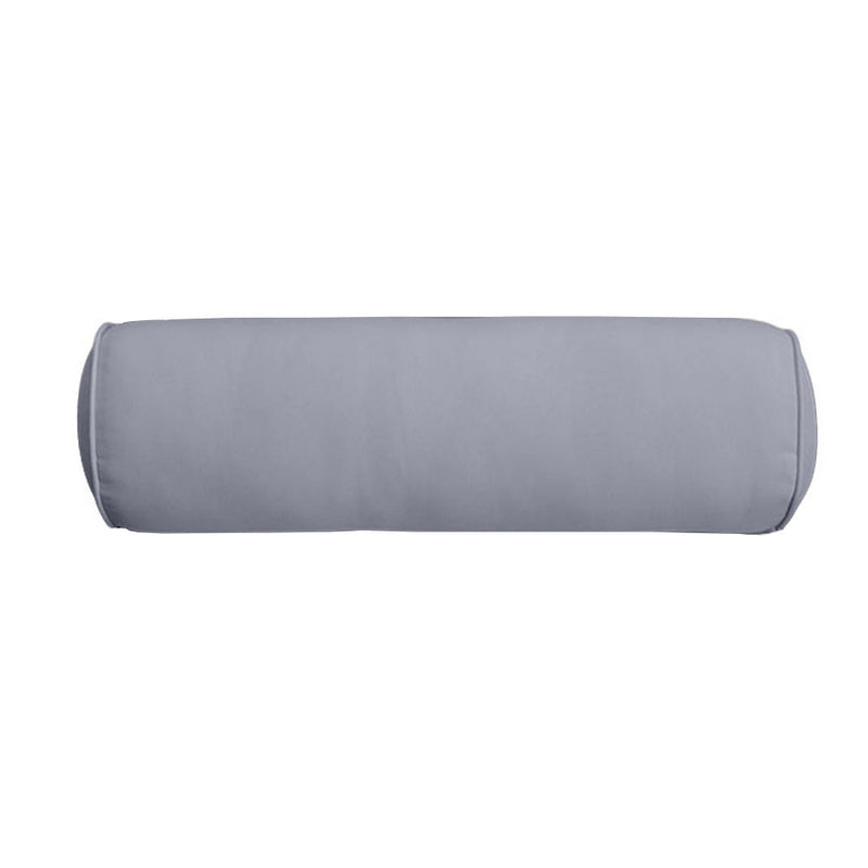 |COVER ONLY| Piped Trim Large Size 26x6 Outdoor Bolster Pillow Water Repellent Decorative Bolster Pillow for Porch Swing Couch Sofa Cushion Patio Furniture AD001