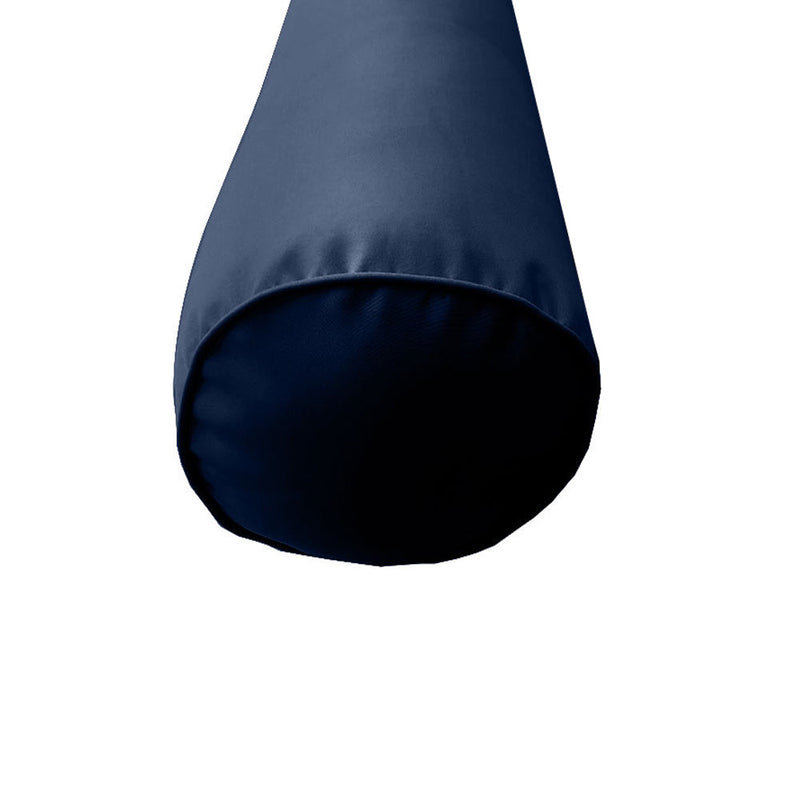 |COVER ONLY| Piped Trim Large Size 26x6 Outdoor Bolster Pillow Water Repellent Decorative Bolster Pillow for Porch Swing Couch Sofa Cushion Patio Furniture AD0101