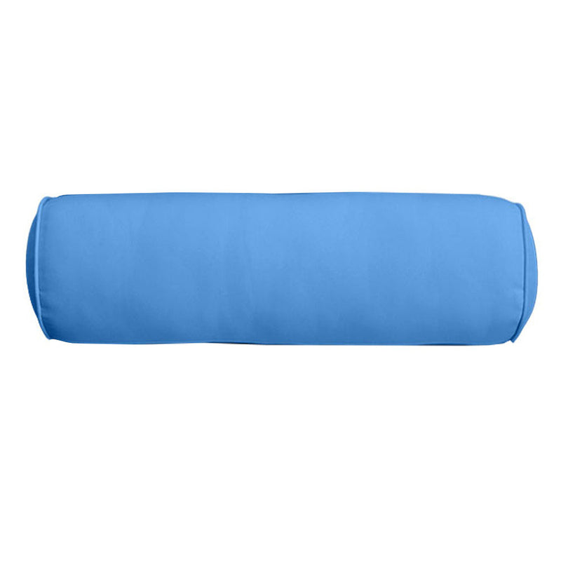 |COVER ONLY| Piped Trim Large Size 26x6 Outdoor Bolster Pillow Water Repellent Decorative Bolster Pillow for Porch Swing Couch Sofa Cushion Patio Furniture AD102
