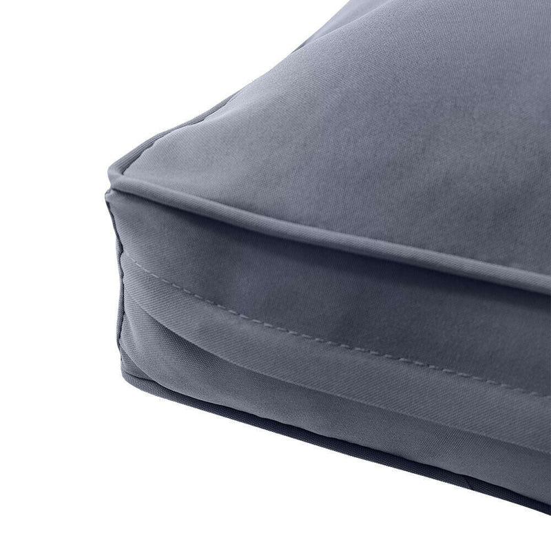 |COVER ONLY| Piped Trim Outdoor Deep Seat Cushion 24x26x6, Water Repellent, Patio Furniture Patio Cushion Slipcovers Replacement Seat Cushion Covers AD001