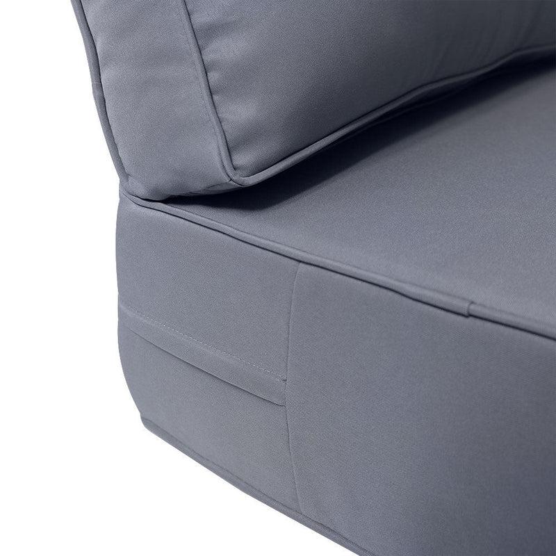 |COVER ONLY| Piped Trim Outdoor Deep Seat Cushion 24x26x6, Water Repellent, Patio Furniture Patio Cushion Slipcovers Replacement Seat Cushion Covers AD001