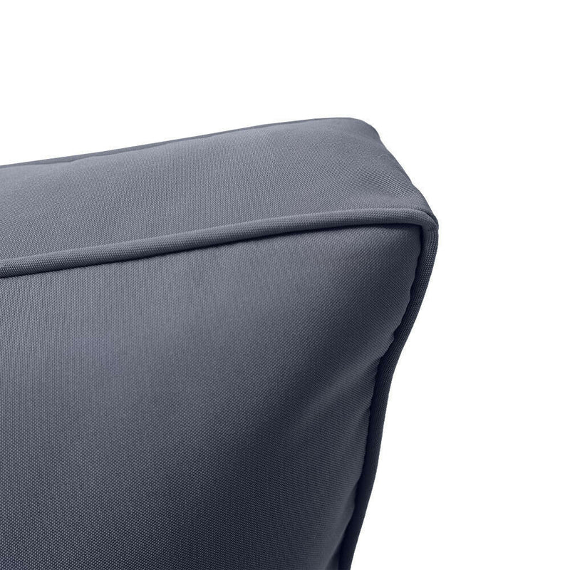 |COVER ONLY| Piped Trim Outdoor Deep Seat Cushion 24x26x6, Water Repellent, Patio Furniture Patio Cushion Slipcovers Replacement Seat Cushion Covers AD001