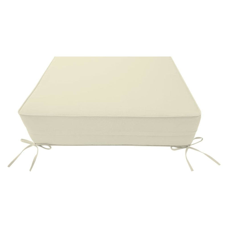 Piped Trim Medium Size 24"x26"x6" Outdoor Deep Seat Cushion, Water Repellent, Patio Deep Seat Backrest Cushion Insert & Cover Set AD005