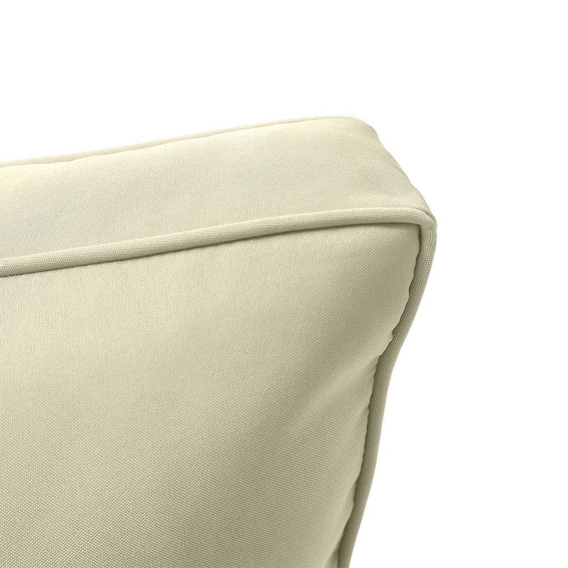 Piped Trim Medium Size 24"x26"x6" Outdoor Deep Seat Cushion, Water Repellent, Patio Deep Seat Backrest Cushion Insert & Cover Set AD005