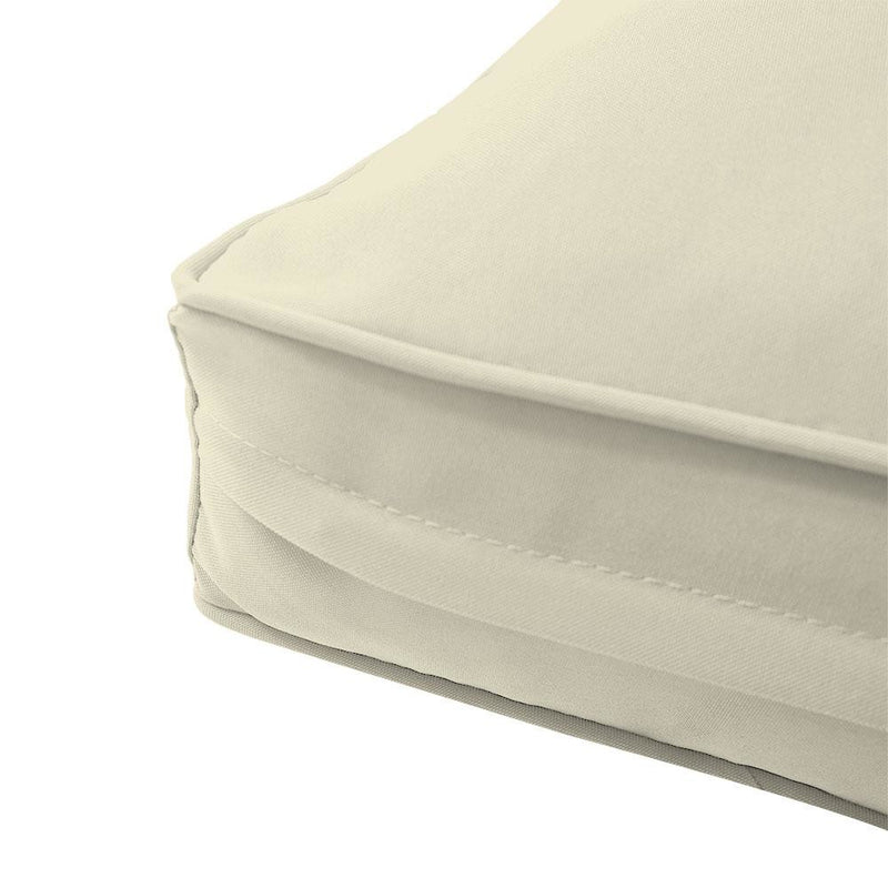 Piped Trim Medium Size 24"x26"x6" Outdoor Deep Seat Cushion, Water Repellent, Patio Deep Seat Backrest Cushion Insert & Cover Set AD005