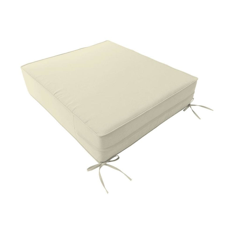 Piped Trim Medium Size 24"x26"x6" Outdoor Deep Seat Cushion, Water Repellent, Patio Deep Seat Backrest Cushion Insert & Cover Set AD005