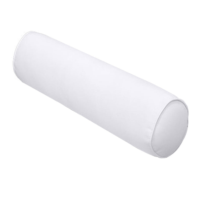 |COVER ONLY| Piped Trim Medium Size 24x6 Outdoor Bolster Pillow Water Repellent Decorative Bolster Pillow for Porch Swing Couch Sofa Cushion Patio Furniture AD105