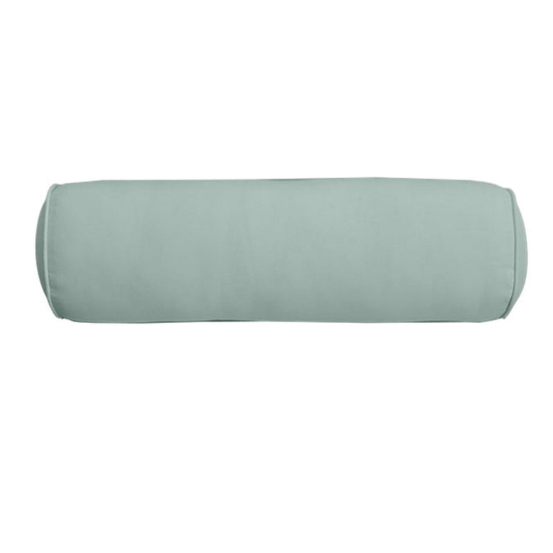 |COVER ONLY| Piped Trim Small Size 23x6 Outdoor Bolster Pillow Water Repellent Decorative Bolster Pillow for Porch Swing Couch Sofa Cushion Patio Furniture AD002