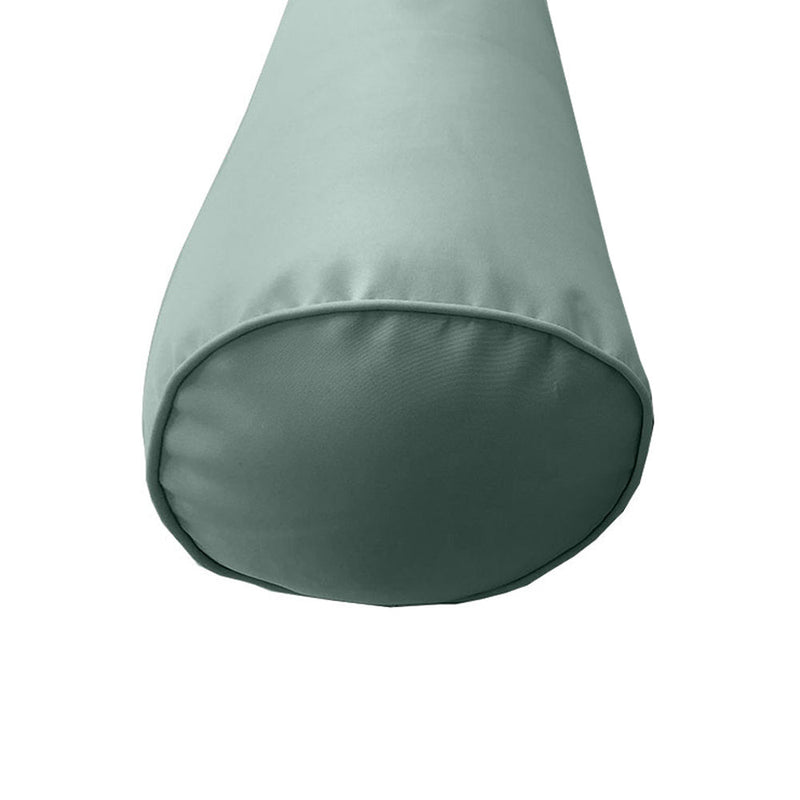 |COVER ONLY| Piped Trim Small Size 23x6 Outdoor Bolster Pillow Water Repellent Decorative Bolster Pillow for Porch Swing Couch Sofa Cushion Patio Furniture AD002