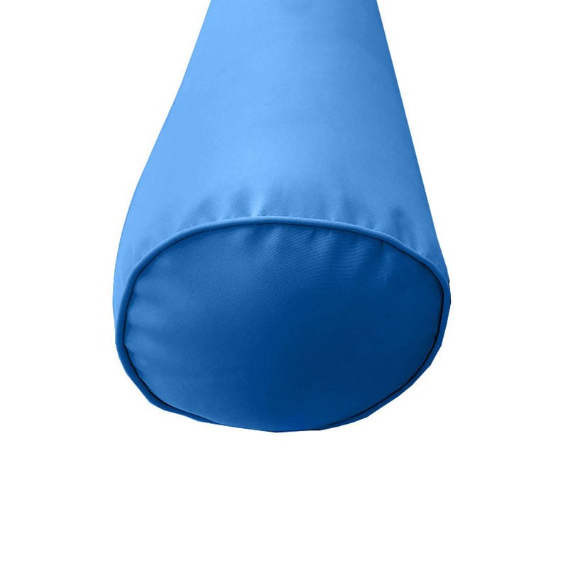 |COVER ONLY| Piped Trim Small Size 23x6 Outdoor Bolster Pillow Water Repellent Decorative Bolster Pillow for Porch Swing Couch Sofa Cushion Patio Furniture AD102