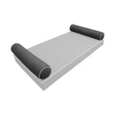 Modern outdoor daybed cushion set with two bolsters and two pillows, ideal for patio, porch, or indoor lounge spaces. — cover only