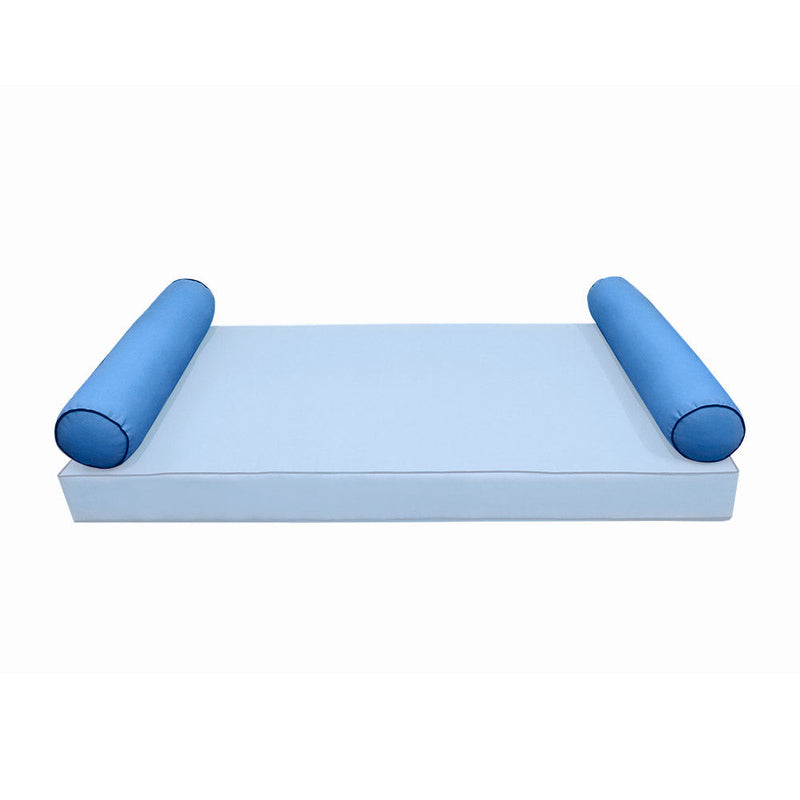 STYLE 5 Bolster Pillow for Outdoor Indoor Daybed Porch Swing Bed Queen Size Contrast Trim AD102 | COVERS ONLY |