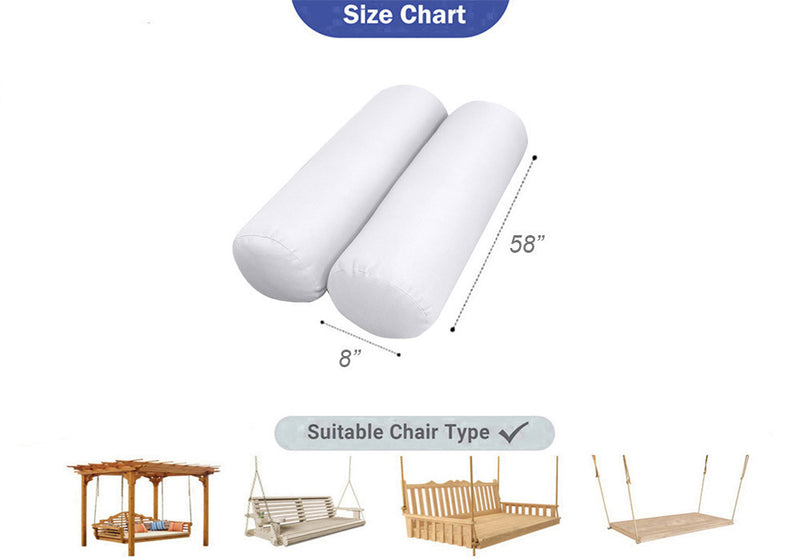 STYLE 5 Bolster Pillow for Outdoor Indoor Daybed Porch Swing Bed Queen Size Contrast Trim AD102 | COVERS ONLY |