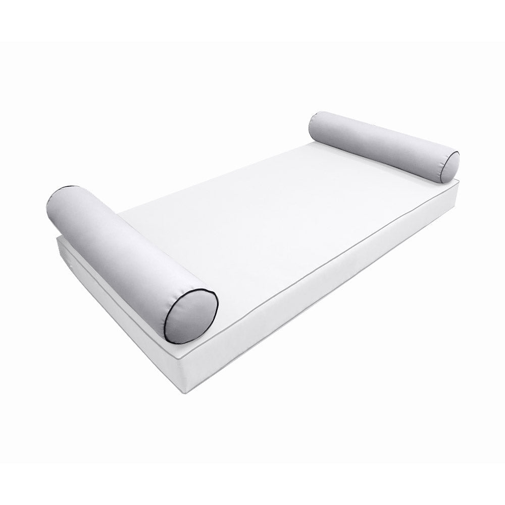 Modern outdoor daybed cushion set with two bolsters and two pillows, ideal for patio, porch, or indoor lounge spaces. — cover only