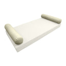 Modern outdoor daybed cushion set with two bolsters and two pillows, ideal for patio, porch, or indoor lounge spaces. — cover only