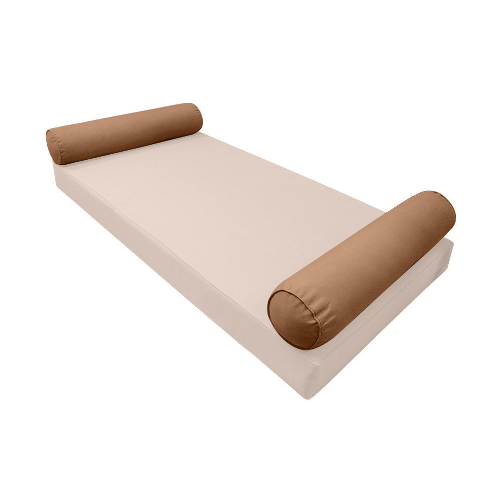 STYLE 5 Bolster Pillow for Outdoor Indoor Daybed Porch Swing Bed Queen Size Piped Trim AD104 | COVERS ONLY |